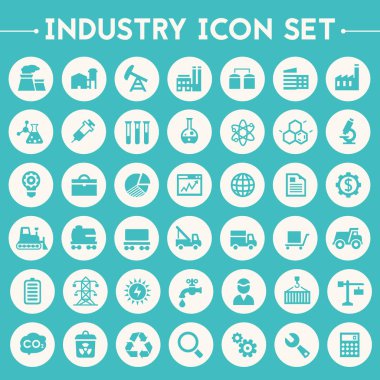Big Industry icons set clipart