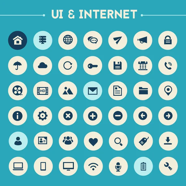Big UI- und Internet-Icons gesetzt — Stockvektor