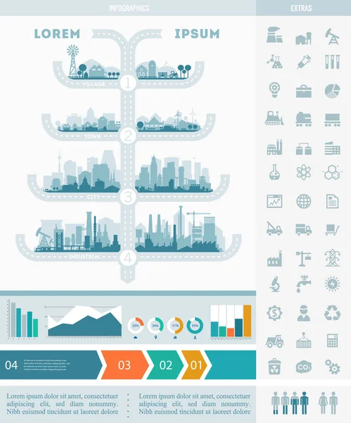 Modieuze stadsgezicht infographics — Stockvector