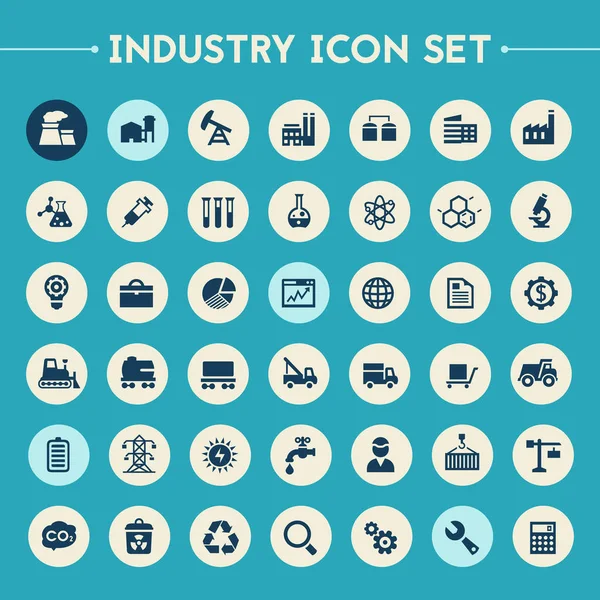Conjunto de ícones da grande indústria — Vetor de Stock