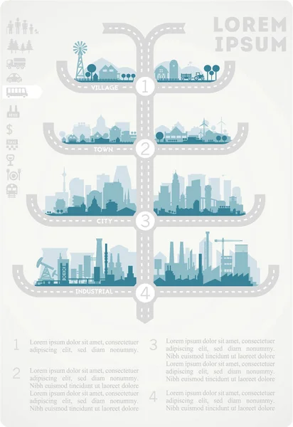 Stylish cityscape infographics — Stock Vector