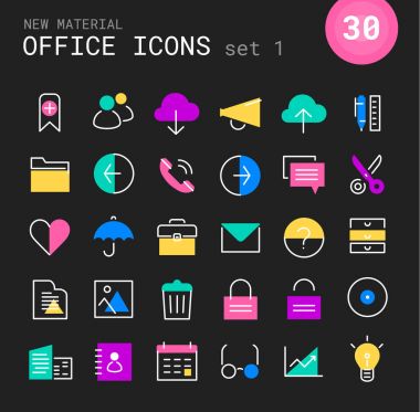 Office 1 doğrusal Icons collection