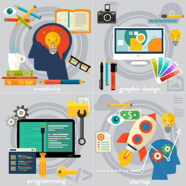 Düz kavramı afiş.