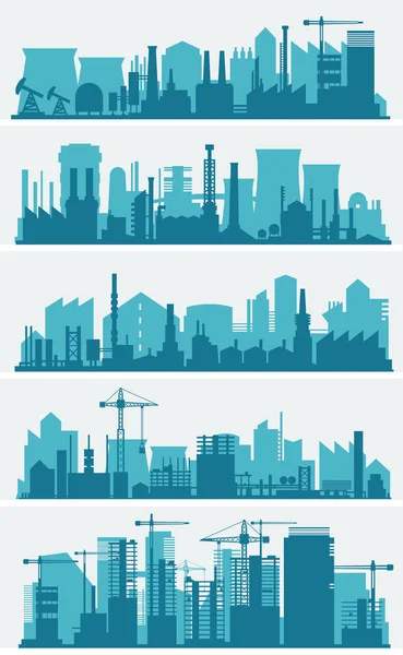 Endüstriyel şehir manzarası seti