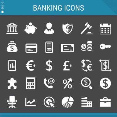 Bankacılık ve yatırım Icons set