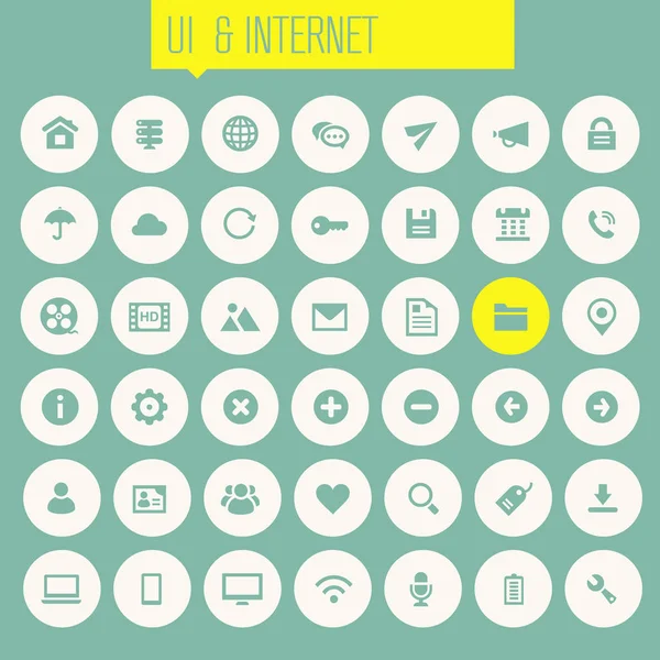 UI y conjunto de iconos de Internet — Vector de stock