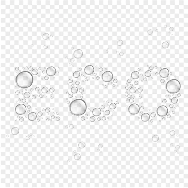 Water drops forming the word ECO — Stock Vector