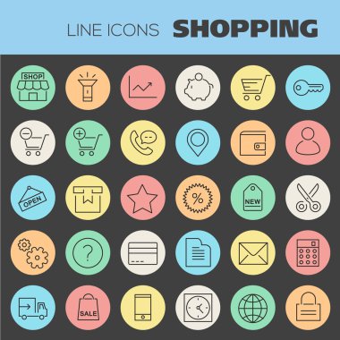 alışveriş simgeler koleksiyonu