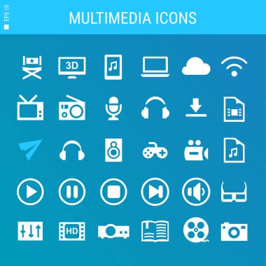 Trendy Multimedia icons  clipart