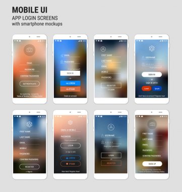 Trendy duyarlı mobil UI şablonları