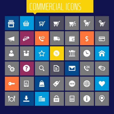 Büyük ticari Icons set
