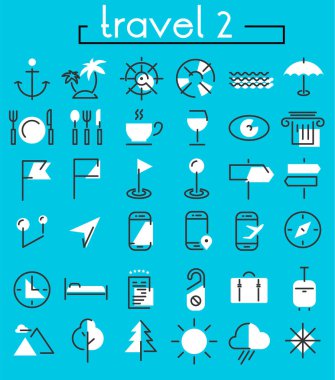 Beyaz seyahat etmek simge kümesi