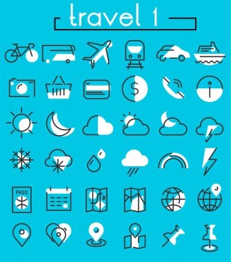 Beyaz seyahat etmek simge kümesi