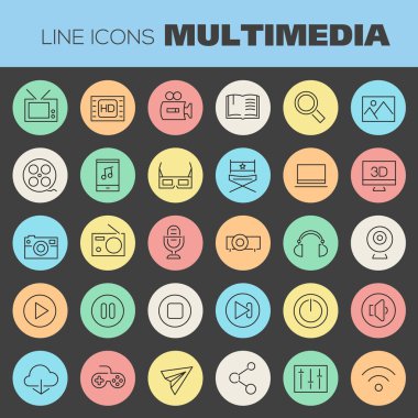 Trendy Multimedya simgeler 