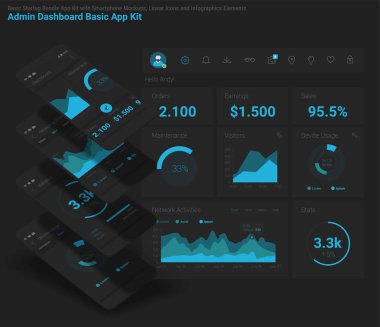 Smartphone örnekler ve infographics grafik seti