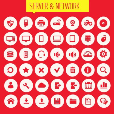 Büyük bilgisayar ağları Icon set