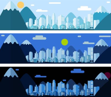 kağıt malzeme tarzı şehir manzarası