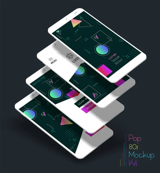 Kit d'écrans de papier peint smartphone tendance — Image vectorielle