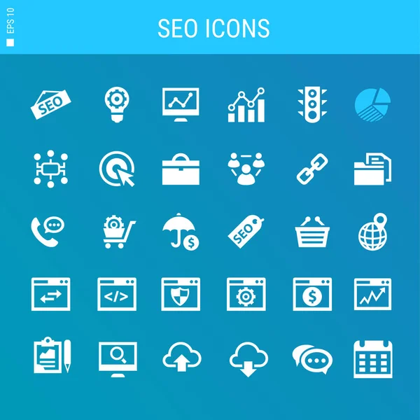 Conjunto de iconos SEO grandes — Vector de stock