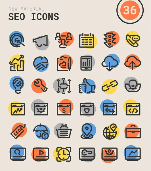 Grote Seo icons set — Stockvector