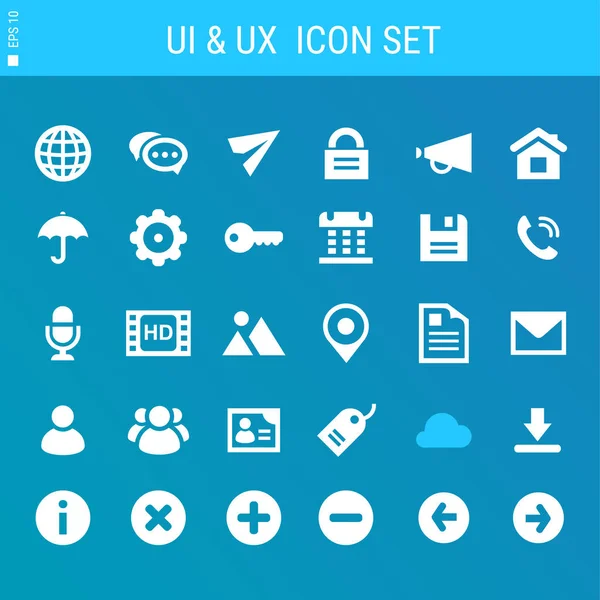 Ensemble d'icônes UI et Internet — Image vectorielle