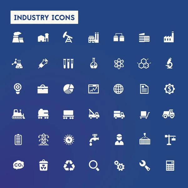 Büyük sanayi Icons set — Stok Vektör