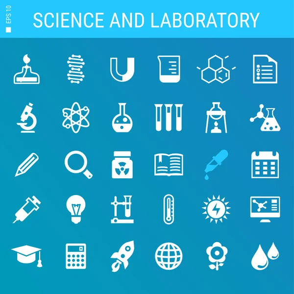 Colección de iconos de ciencia y laboratorio — Vector de stock