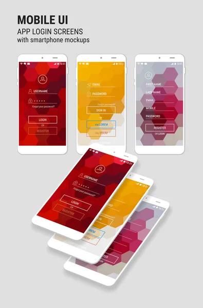 Yukarı LockScreen mobil sahte düz — Stok Vektör