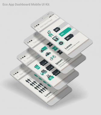 Smartphone örnekler ve infographics grafik seti