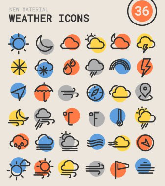 ışık arka plan üzerinde renkli hava simgeler kümesi