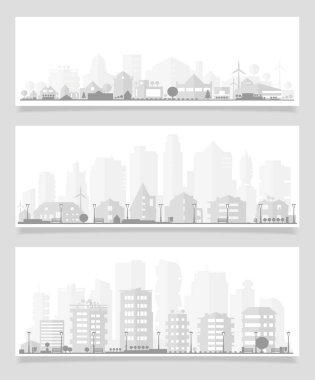 Gri zemin üzerine ekolojik şehirler