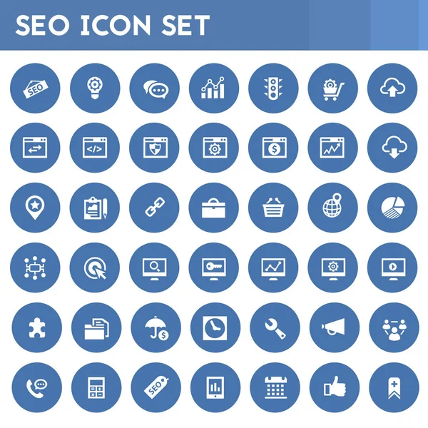 SEO simgeleri çevrelerde beyaz arka plan üzerinde ayarlayın.