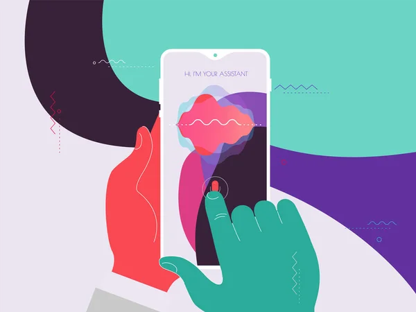 Mobile App UI personlig röst assistent Concept — Stock vektor