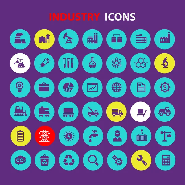 Nagy ipari ikon készlet, trendi lapos ikonok — Stock Vector