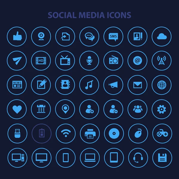 Conjunto Iconos Diseño Plano Moda Grandes Redes Sociales — Vector de stock