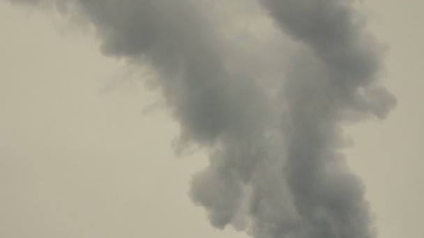Massive Rauchsäule am Himmel. — Stockvideo