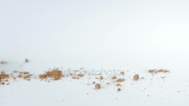 Chocolate truffles isolated on white background — Stock Video