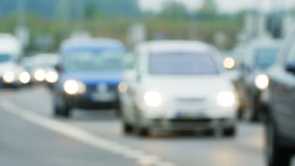 Vue dégagée sur les embouteillages en Lituanie, Scène floue .