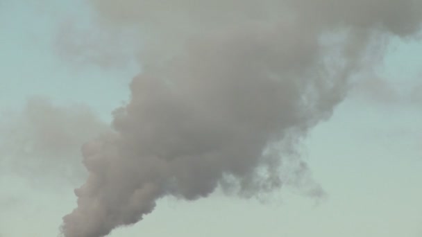 Contaminación atmosférica por humo procedente de las chimeneas de la fábrica . — Vídeo de stock