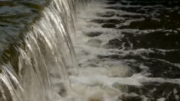 Flujo de agua del río primer plano . — Vídeo de stock