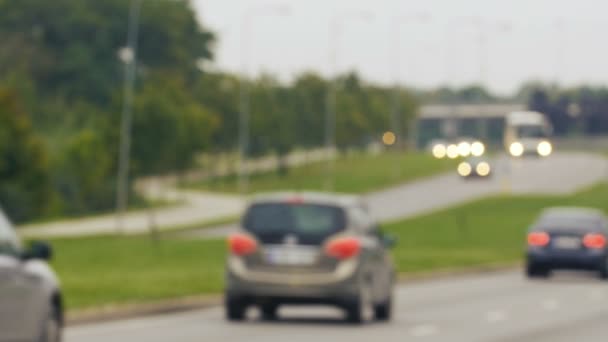 Vue dégagée sur les embouteillages en Lituanie, Scène floue .