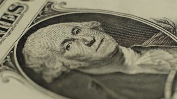 Un billet d'un dollar. Macro . — Video