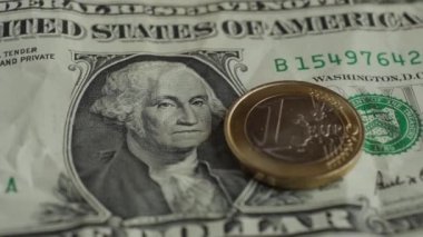 Euro para ve ABD Doları banknot arka plan. Ekonomi kavramı.