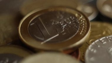 Euro coins süper yakın çekim.