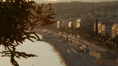 Akşam hava panoramik görünümü güzel Fransız Riviera Fransa Beach.
