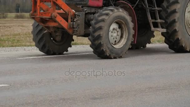 Road service opruimen langs de weg. — Stockvideo