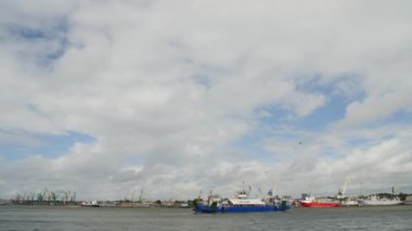 Klaipeda, Litvanya-Ağustos, 5, 2017.Time-sukut Klaip da limanda.