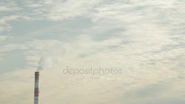 Industrial Air Pollution. Time Lapse Of Smoking Chimneys Of A Power Plant Polluting The Air — Stock Video