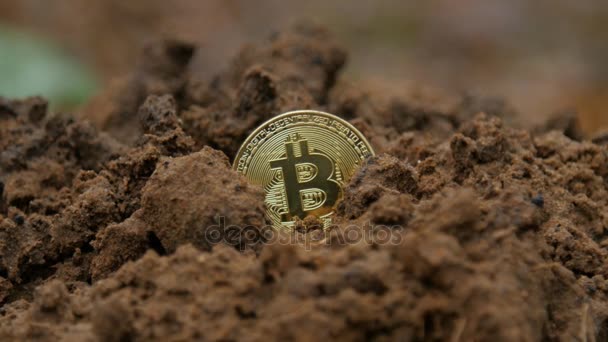 Concept d'exploitation minière crypto-monnaie. Exploitation minière Bitcoin . — Video