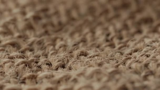Closeup of sack texture slow motion, macro — Stock Video